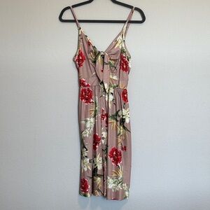 Elegant Floral Spaghetti Strap Mini Dress